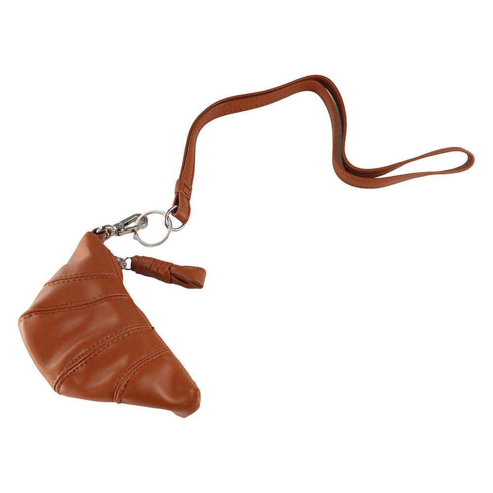 Wallet PU Croissant Bag Lipstick Earphone Bag Hanging Neck Coin Purse Portable   Streetwear