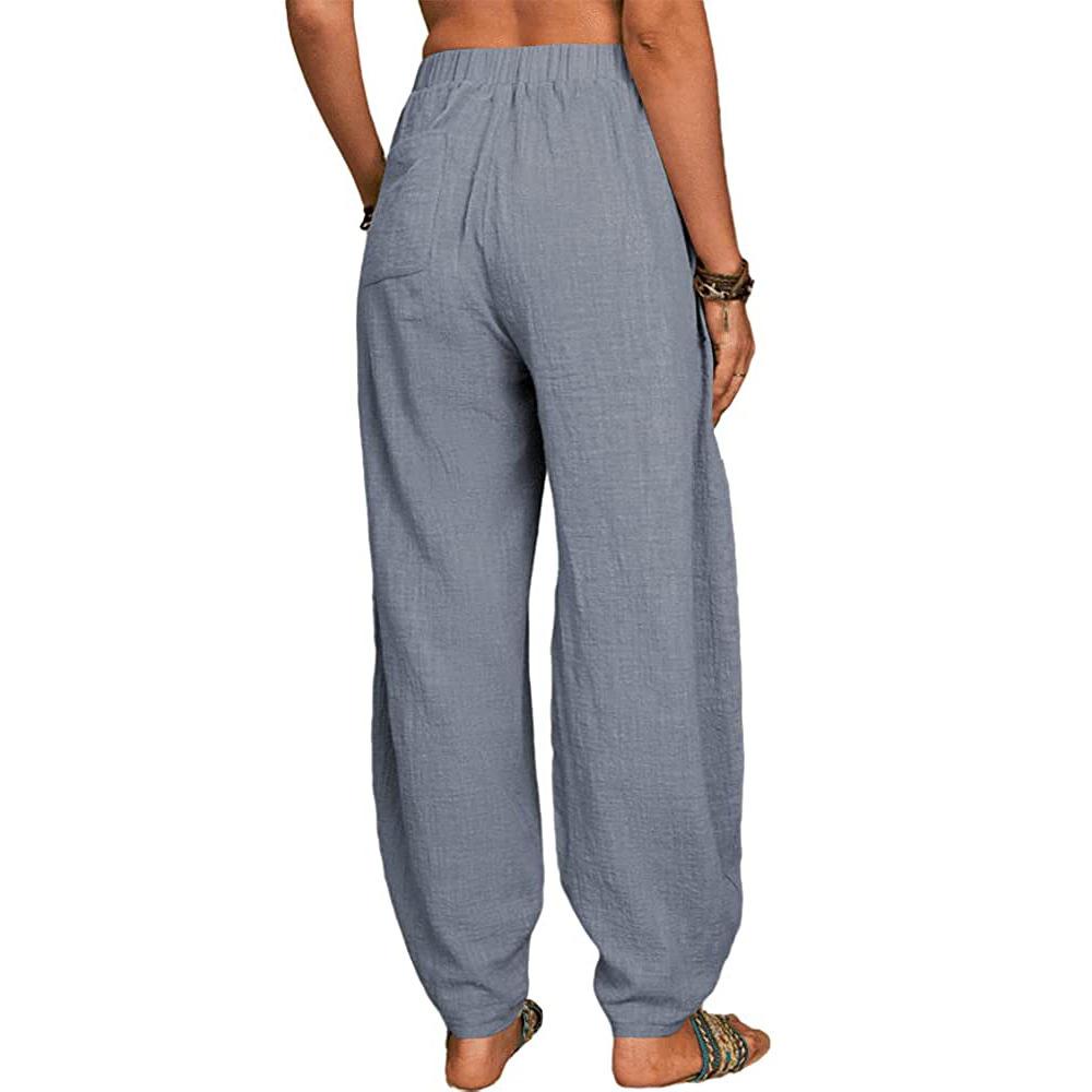 GMXIA Women's Casual Pants Loose Pure Cotton Casual Pants Home Harun Long Pants
