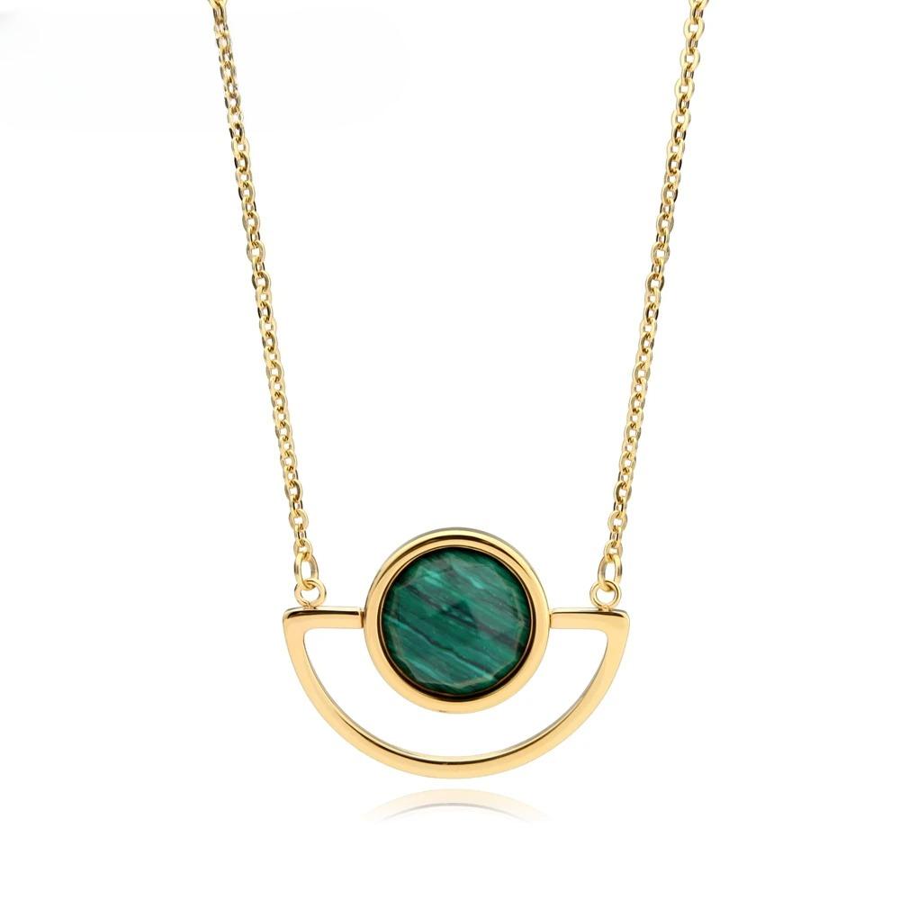 

18in Turquoise Steel Geometric Choker Necklaces Pendants Women Jewelry Long Chain Sweater Accessories