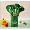 12Pcs Silicone Utensils Set  Non-Stick Cookware Wooden Handle Spatula Shovel Egg Beaters Kitchenware Kitchen Accessories