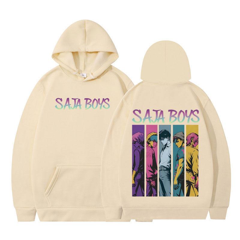 KPop Demon Hunters Saja Boys Fashion Graphic Hoodie Men Women Vintage Tracksuit Long-sleeved Loose Casual Oversized Sweatshirt