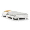 VidaXL Bed Frames White 100x200 Cm Solid Pine Wood, Bedroom Furniture, Slatted Base, Wooden Bed 350666