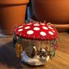 Mushroom Girl Earrings Holder Decorative Ornament Shelf Hook Home Makeup Jewelry Storage Design Piece For Garden And Home 