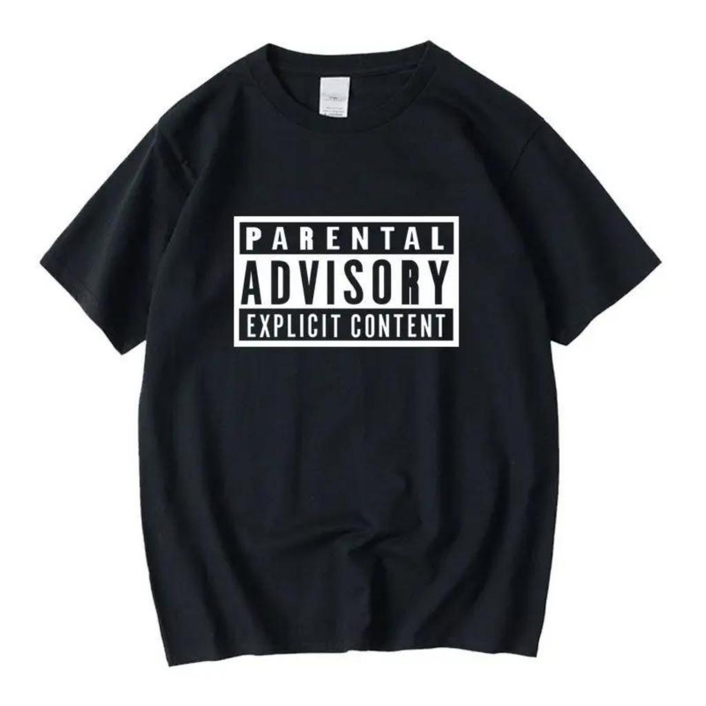 Letní Rock RAP Nálepka Rodičovská kontrola Rodičovská Pánská a dámská trička Potištěné Pánské a dámské letní oblečení Trička