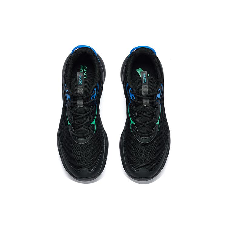 Anta Comfortable Cushioning Breathable Lightweight Abrasion Resistant Slip Resistant Low top Running Shoes Men's Black 912225535-4