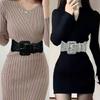 Shining Corset Belt for Women Sequined Elastic Wide Belt All Matching PU Leather Belt Glitters Belt for Party Dresses
