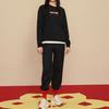 Skechers New Year Series Letter Print Round Neck Casual Sports Pullover Sweatshirt Women Sweatshirt Carbon-Black L122W072-0018