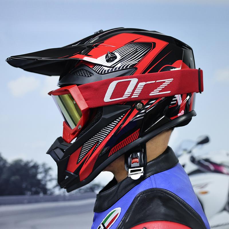 ORZ-F16-Off Road Motorcycle Helmet, Men's and Women's Rally Helmet, Mountain Bike Riding, Speed Reduction, Karting, All Seasons