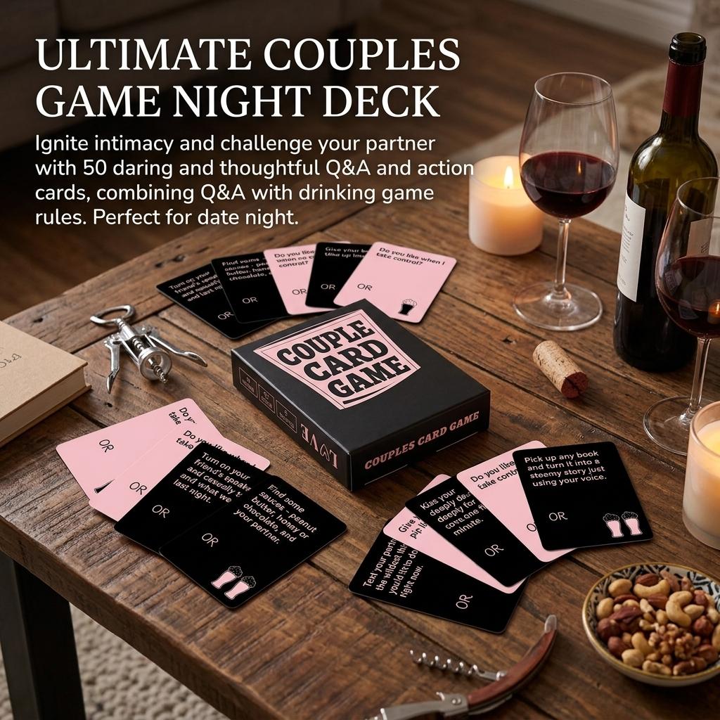 Couple Interaction Game Cards 50Pcs Durable Thick Cardstock for Dating Parties