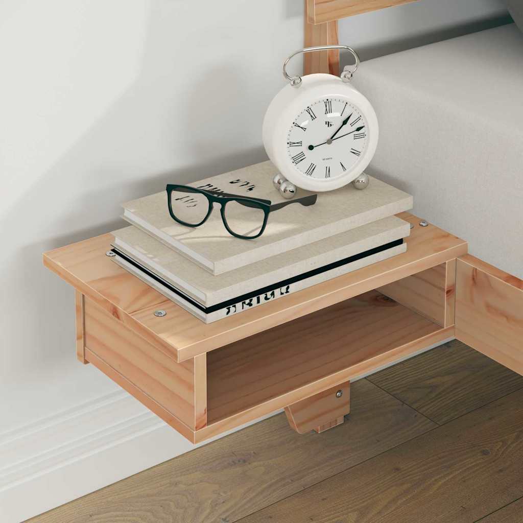 Brown Bed Frame with Headboard 160 x 200 cm Solid Pine Wood
