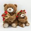 Rosenbär Teddybär mit Hut, Plüschtier mit Blume, Valentinstags Geburtstagsgeschenk für Freundin Frauen