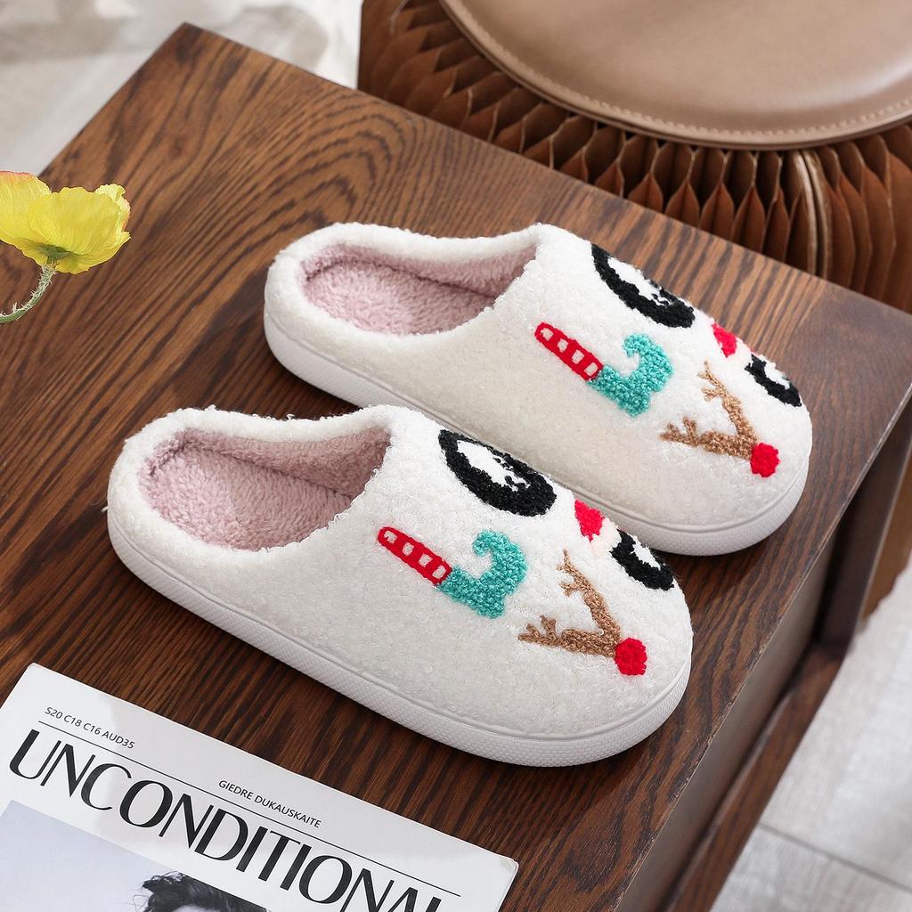 Christmas Grinch Cotton Slippers for Men & Women - Cozy Winter Furry Footwear