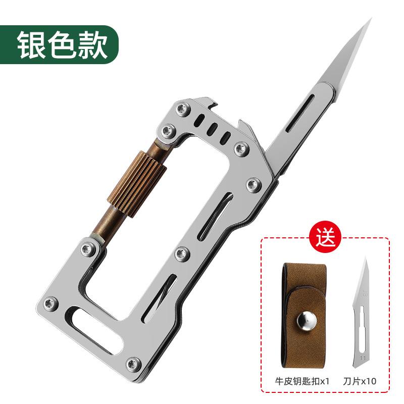 NEW NO11 Replaceable Blades Scalpel Folding Knife Quick Open Bottle Opener Keychain EDC Folding Knife 10 Blade Free Useful Tool