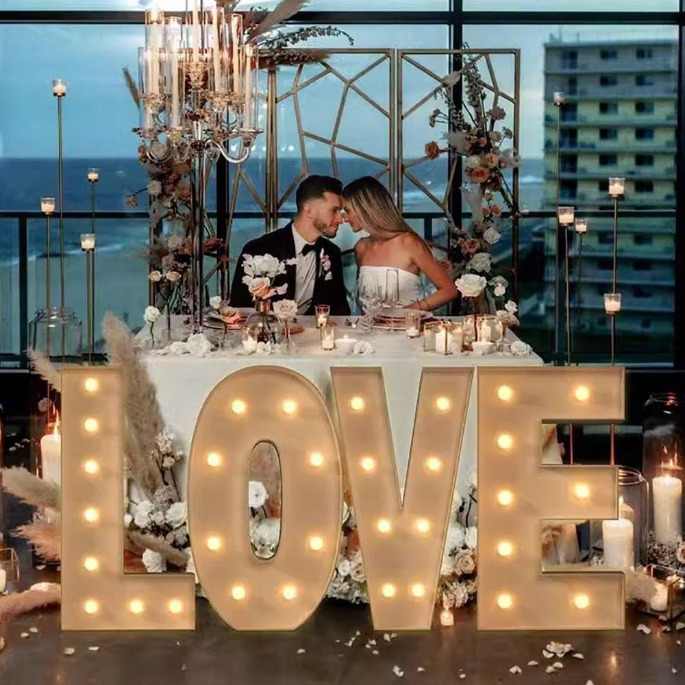 91.5CM Size Giant Letter Led Light Mosaic Design DIY Name Balloon Filling Box Large Letters Led Light Light Frame Box