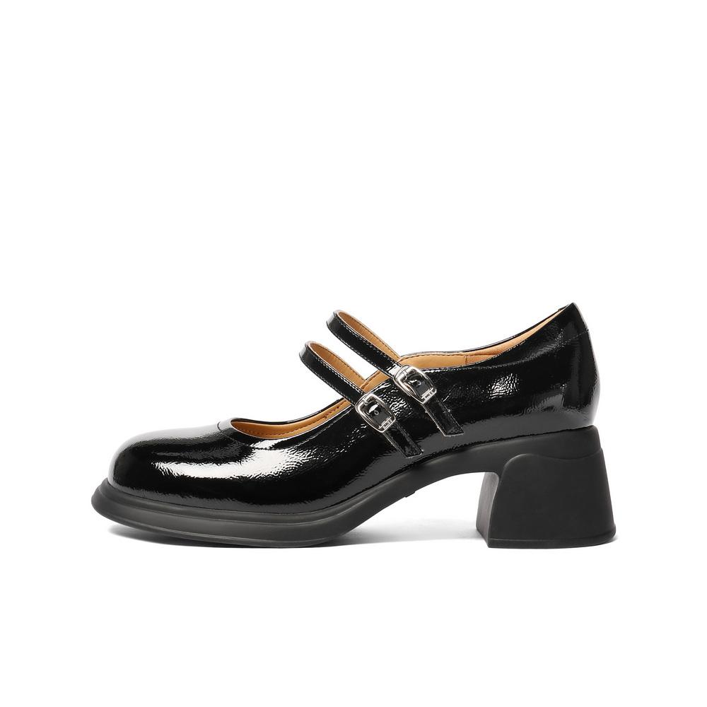Belle Retro Double Striped Mary Jane Shoes for Women