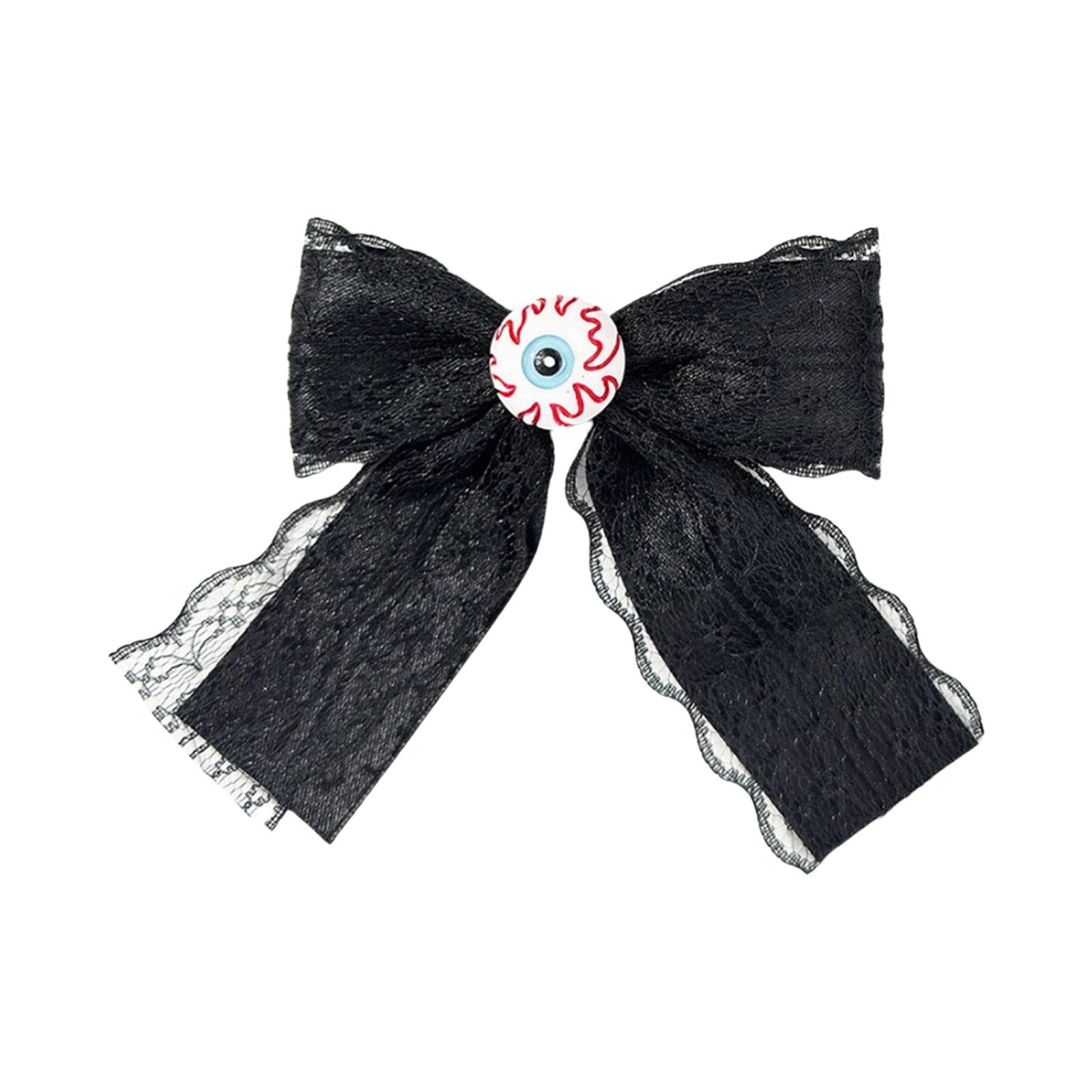

Lace Hair Clip Bows Balletcore Eyeball Dark Bows Flat Clip Balletcore Hairpin Bows Elegant Hair Clip for Bunches чёрный