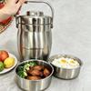 Large Capacity Stainless Steel Insulated Lunch Box - Deep, Anti-Overflow, Portable for Home & Office