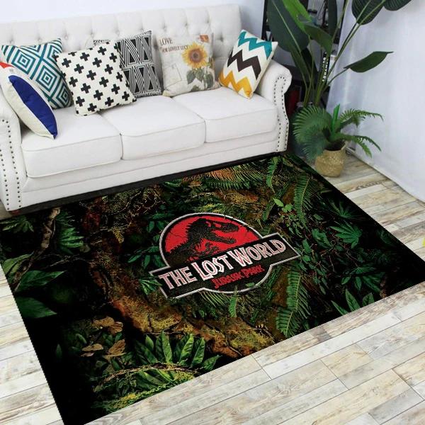 Jurassic Park Dinosaurier-Cartoon-Teppiche, rutschfester Teppich für Wohnzimmer, Schlafzimmer, Fußpolster-Dekoration, Kinderspiel-Bodenmatte