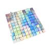 12 Pieces Multi Color Shining Mosaic Panel Mirror Foursquare Self Locking Shiny Wind Driven Background Decorative Panels
