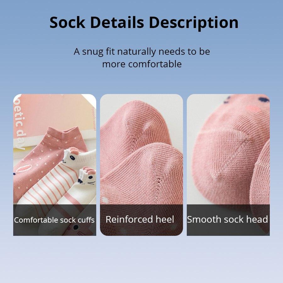 Xiaomi 5 Çift Kadın Kısa Tüp Çorap Pembe Kedi İnce Dört Mevsim Sevimli Tekne Sockslow Top Ins Trendy Çorap