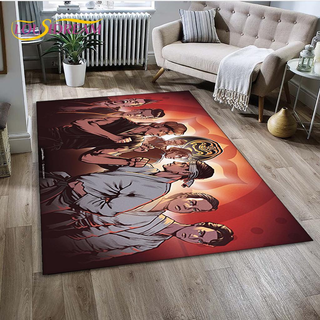 Dywan TV Karate Cobra Kai Amanda Duży, Dywan do Salonu Sypialni Sofa Mata pod Drzwi Dekoracja, Mata Podłogowa Antypoślizgowa do Zabawy dla Dzieci