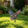 4th of July Garden Stake Stars And Stripes Eagle Yard Art Stake Patriotic Outdoor Decoration with Ground Stake for Flower Bed Lawn