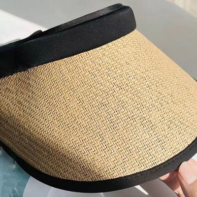 Visors Straw Hat Practical UV Protection Sun Protection Empty Top Hat Large Eaves Beach Hat