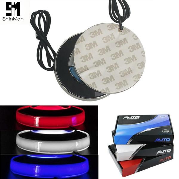 

4D эмблема, освещение, ведущая наклейка на значок 4D, размер 8,2 см, белый/синий/красный, 4D логотип, светодиодный светильник, логотип белый