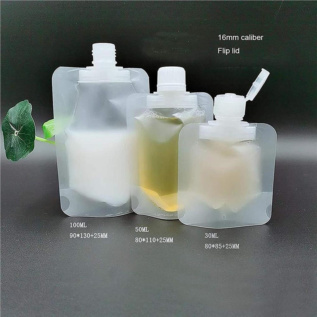 Pachet 12 Pungi Lichide Reumplabile Etanșe Pungă Stand-up 30/50/100ml Pungă Squeezeable pentru Sub-ambalare Șampon