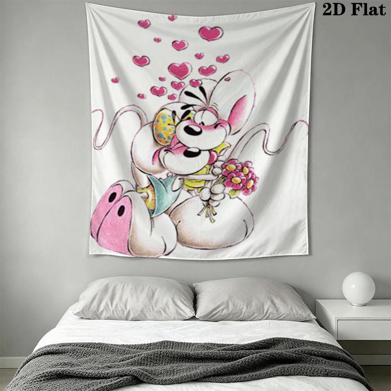 Diddl Wall Tapestry Aesthetic Wall Hanging Printed Fabric Blanket Decorative Tapestries for Bedroom Living Room Home Decor