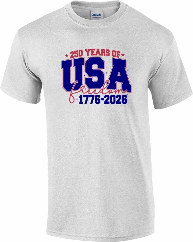 Patriotic USA 250 Years of Freedom 1776-2026 250 Anniversary T-Shirt XL