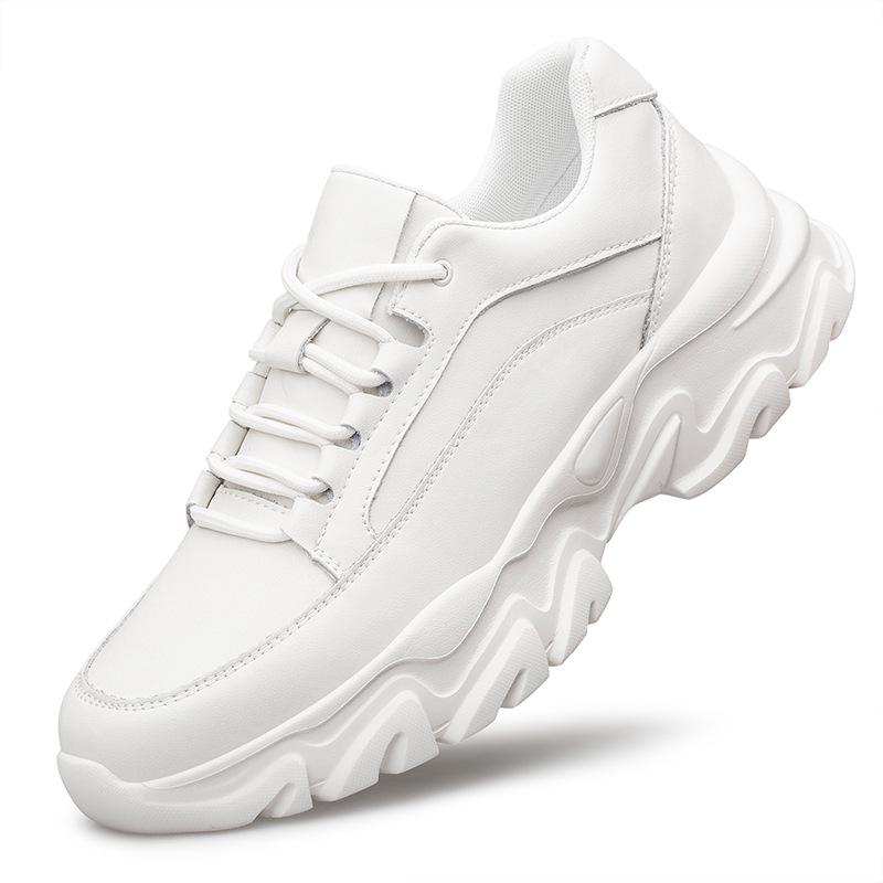 Men s White Casual Sports Skate Shoes with Hidden 6CM Height Boost 39