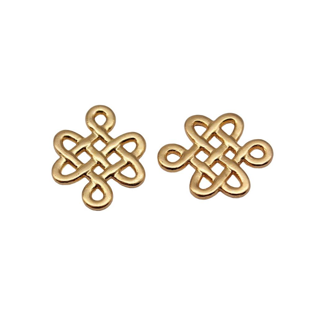 Chinese Knot Charms Antique Alloy Pendants For Traditional Lucky Jewelry