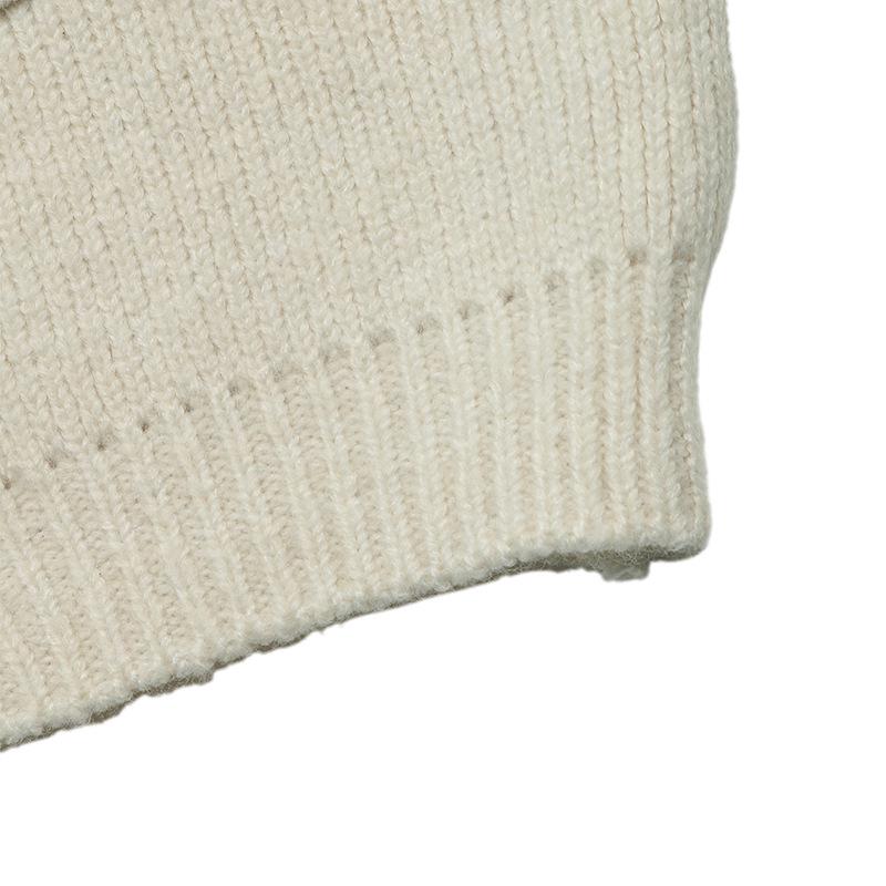 Cardigan de Malha Bordado Cor Sólida Minimalista TikTok Europa Outono/Inverno 2026