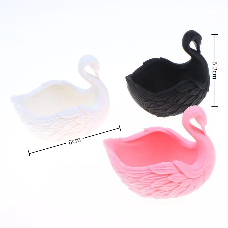 Swan Shaped Key Holder Bowl Swan-Shaped Storage Tray Elegant Swan Organizer Key Wallet Holder Succulents Plant Pot Desktop Tray