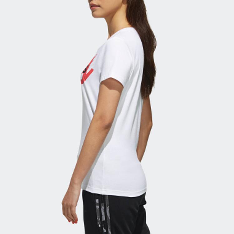 Adidas Neo Sport Round Neck Straight T-Shirt Women Tops White EA0328