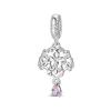 S925 Silber Romantisch Klassischer Stil Rosa Engel Anhänger DIY Armband Schmuckzubehör