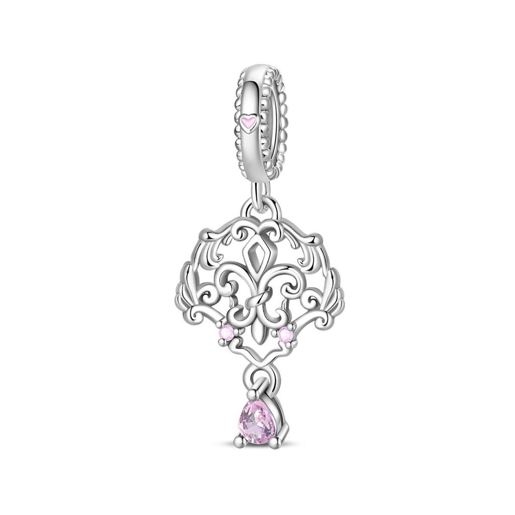 S925 Silber Romantisch Klassischer Stil Rosa Engel Anhänger DIY Armband Schmuckzubehör