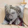 Bungo S-Stray Dogs Anime Cushion Cover Silky Short Plush Invisible Zipper Dustproof Sofa Pillow Case For Home Decor