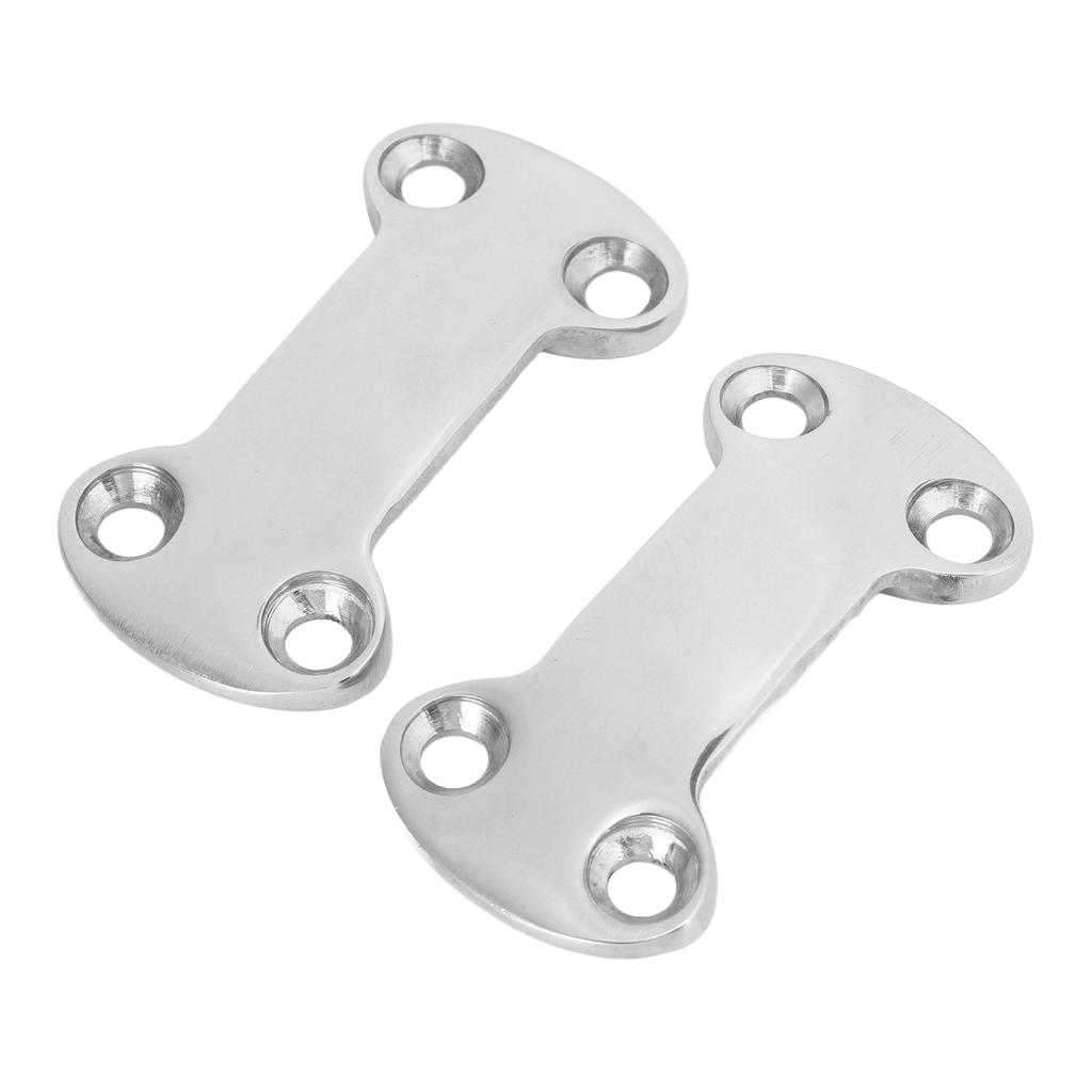 2 Pcs Stainless Steel Webbing Fixing Plate Good Fixation Rustproof Hardware Accessories with 8 Screws for Small Yachts