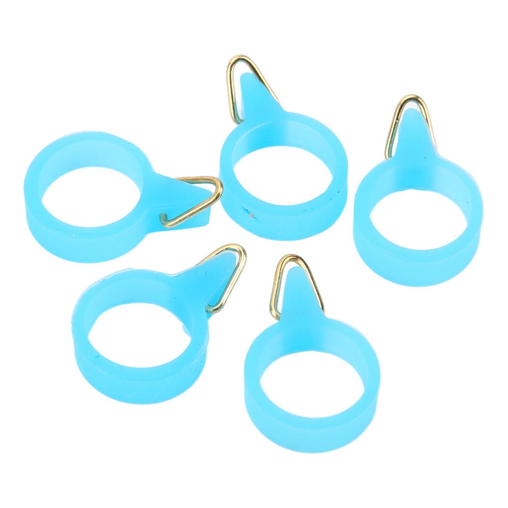 5pcs Fishing Rod Hook Secure Holder Rubber Circle Stainless Steel Fishing Pole Hook KeeperS