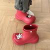 Cute Cartoon Mickey Solid Color Rain Shoes Women's 2025 Summer New Fashion Outer Wear Adult Rubber Shoes Non-slip Rain Boots