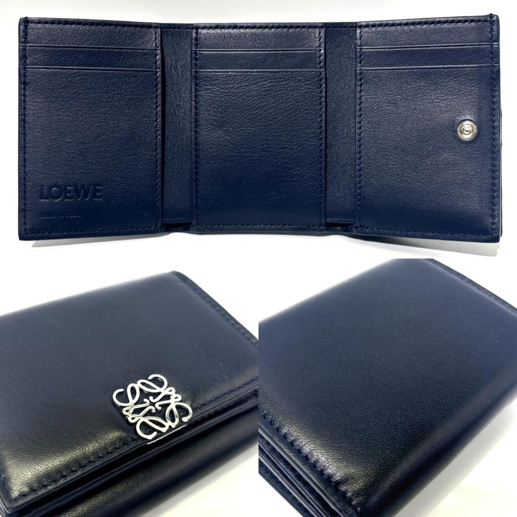 Used LOEWE anagramTri-fold wallet leather Women