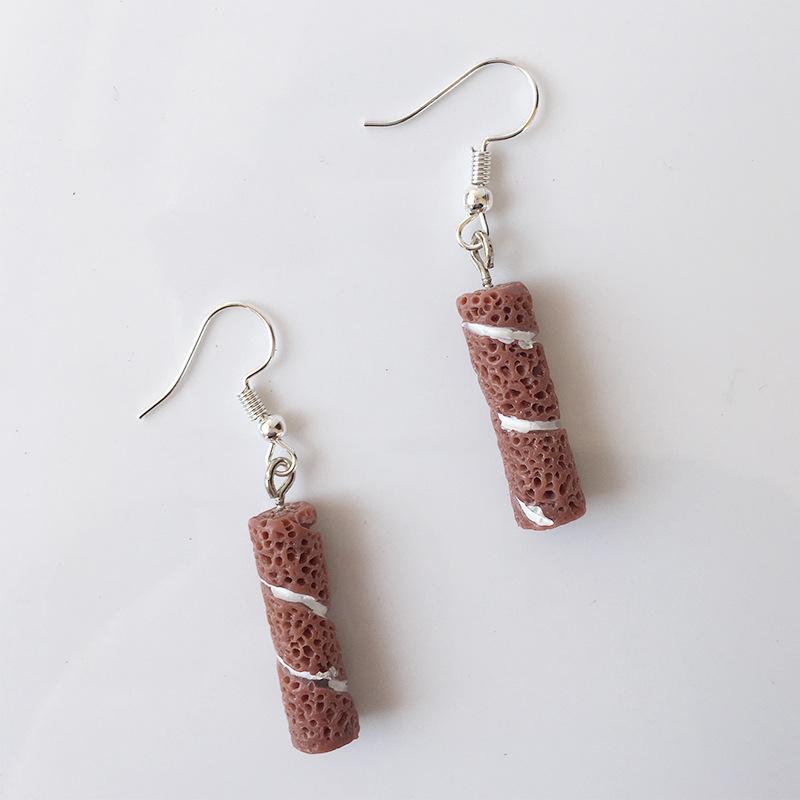 Fashion Cute 3D Cake Resin Drop Earrings for Women Girls Funny Donuts Cookies Food Shape Dangle Earring Party Jewelry Gifts
