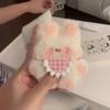 Diy Cartoon Plush Bib Rabbit Doll Toy Keychain Cute Bag Pendant Charms Car Keyring For Women Kawaii Gift