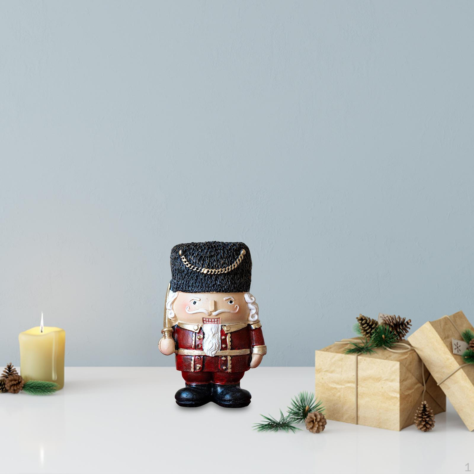 

Рождественский Щелкунчик Фигурка Декоративная Настольная Фигурка Поделки Фотореквизит Полимерная Смола Украшение Swordsman