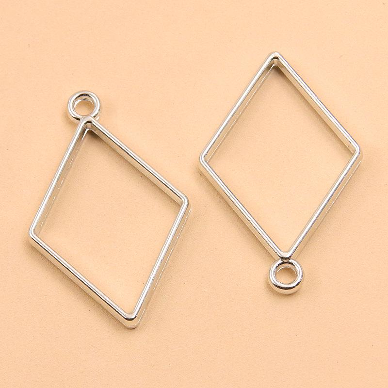 White K Alloy DIY Jewelry: Moon, Round & Heart Hollow Pendants (17 Styles)