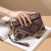 Retro Ethnic Style Clutch Purse Double Zipper Wristlet Wallet Long Wallet  Cell Phone Storage