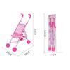 1Pcs Durable Interactive Dolls Pram Stable Baby Stroller With T-Shaped Belt Baby Doll Stroller Toy Pretend Play Doll Accessories