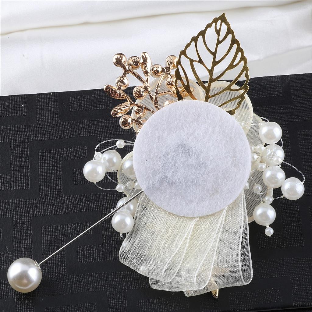 Artifical Rose Flowers Pearl Beaded Wrist Flower Ivory Flowers Bridesmaid Mensuit Marriage Wedding Accessoriesweddingaccessories